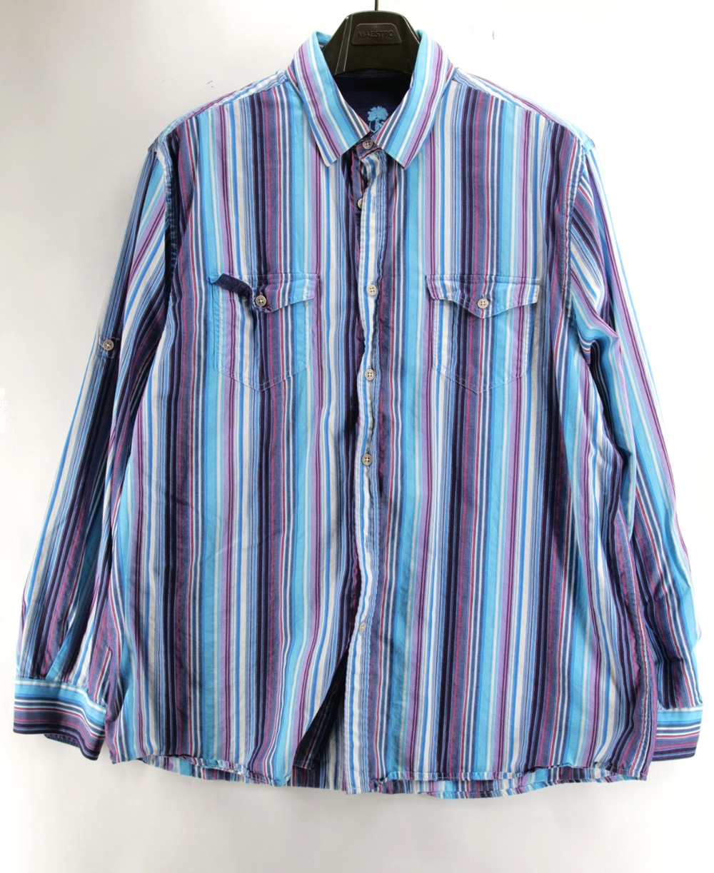 Ocean & Coast Long Sleeve Button Up Shirt Mens XL Multicolor Stripes